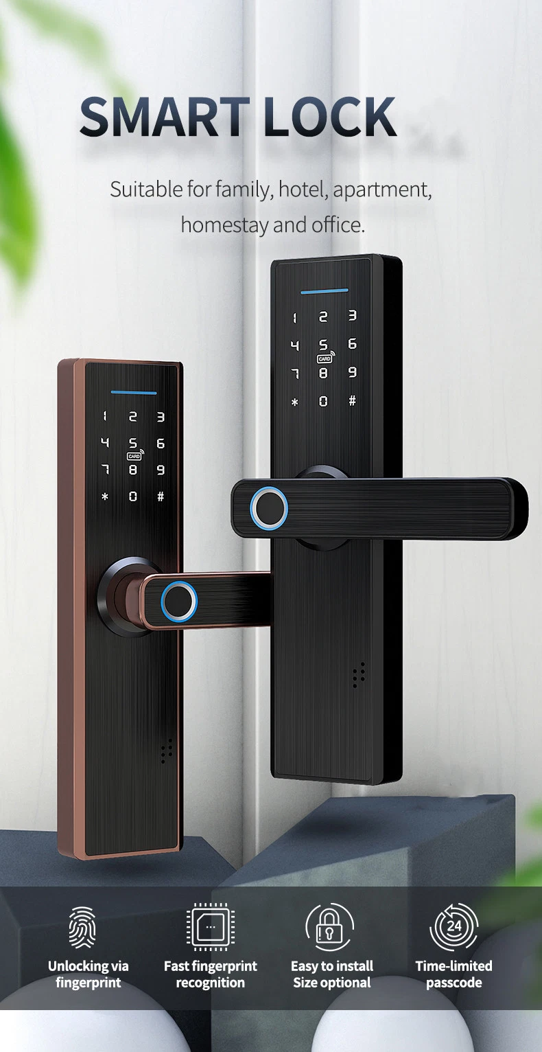 Electronic Locks Room Household Security Door Handle Intelligent Fingerprint Door Lock