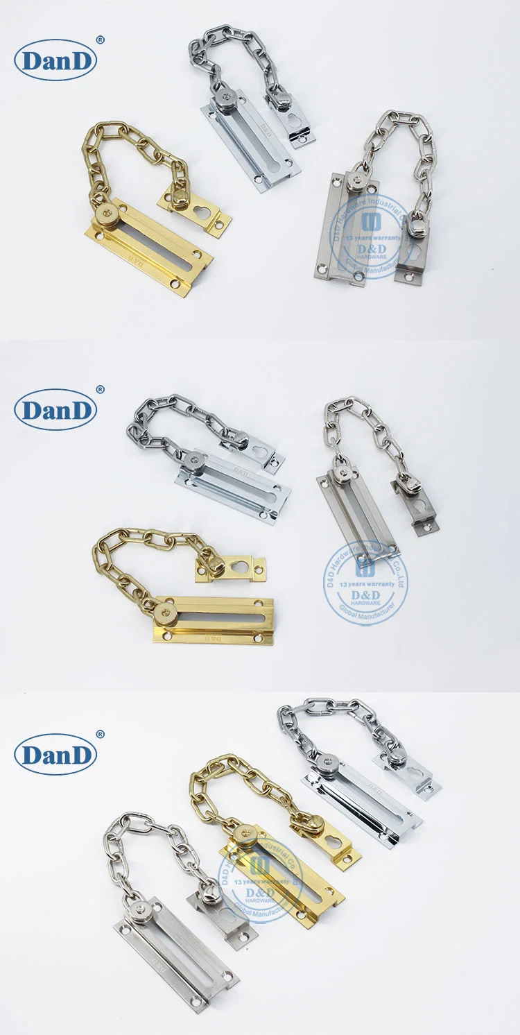Brass Safety Satin Nickel Apartment Chain Lock Accessories for Hotel