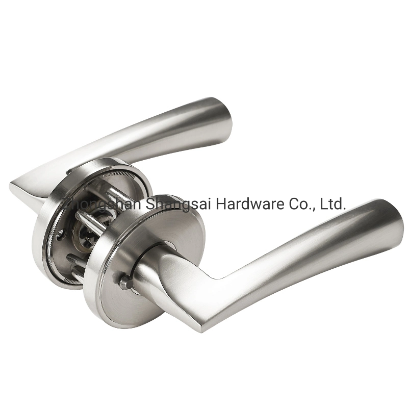 Privacy Lever Door Handle with Concealed Screws Installation Easy to Open Locking Lever Set (for bedroom or Bathroom) Heavy Duty-Satin Nickel Finish