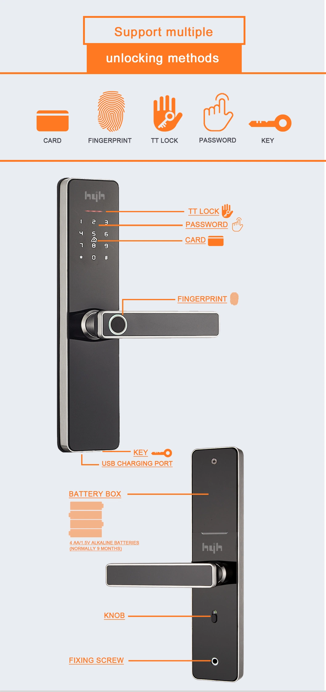 Smart Bedroom WiFi Electronic Intelligent Tuya Digital Fingerprint Smart Door Lock