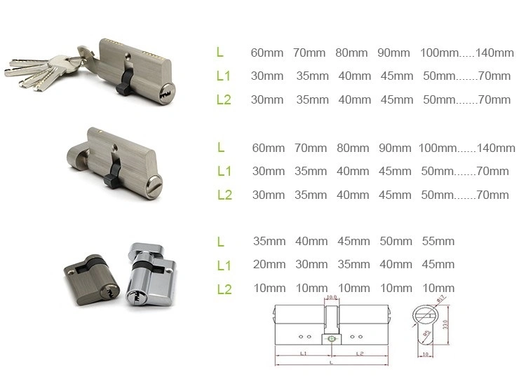 Key Cylinder Brass Solid Standard Door Lock Core Sx60A
