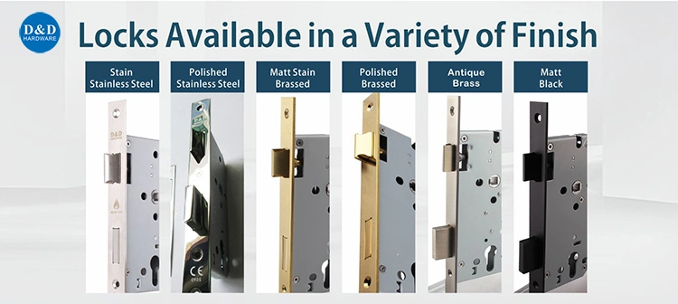 Euro Fire Rated Stainless Steel 304 Outside Mortise Handle Lock Metal Sash Lock Deadbolt High Security Internal Commercial Cylinder Door Lock Mortice Front Lock